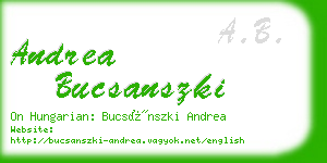 andrea bucsanszki business card